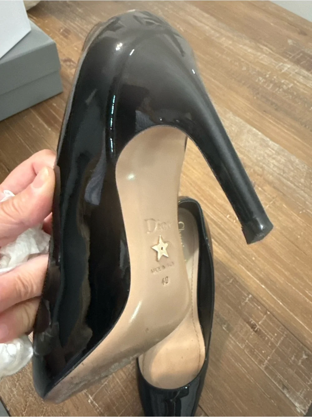 Dior Black Patent Leather Pointed Pumps with Stiletto Heel - Picture 5 of 12